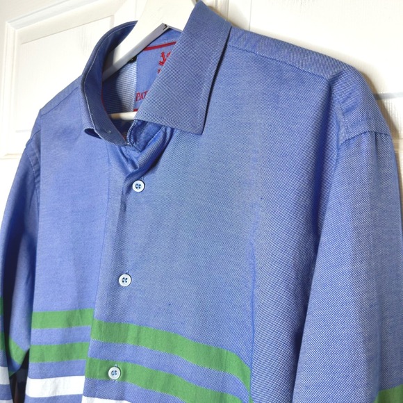Patrick James Luchiano Mens XL Long Sleeve Striped Button Up‎ Shirt - Picture 2 of 8